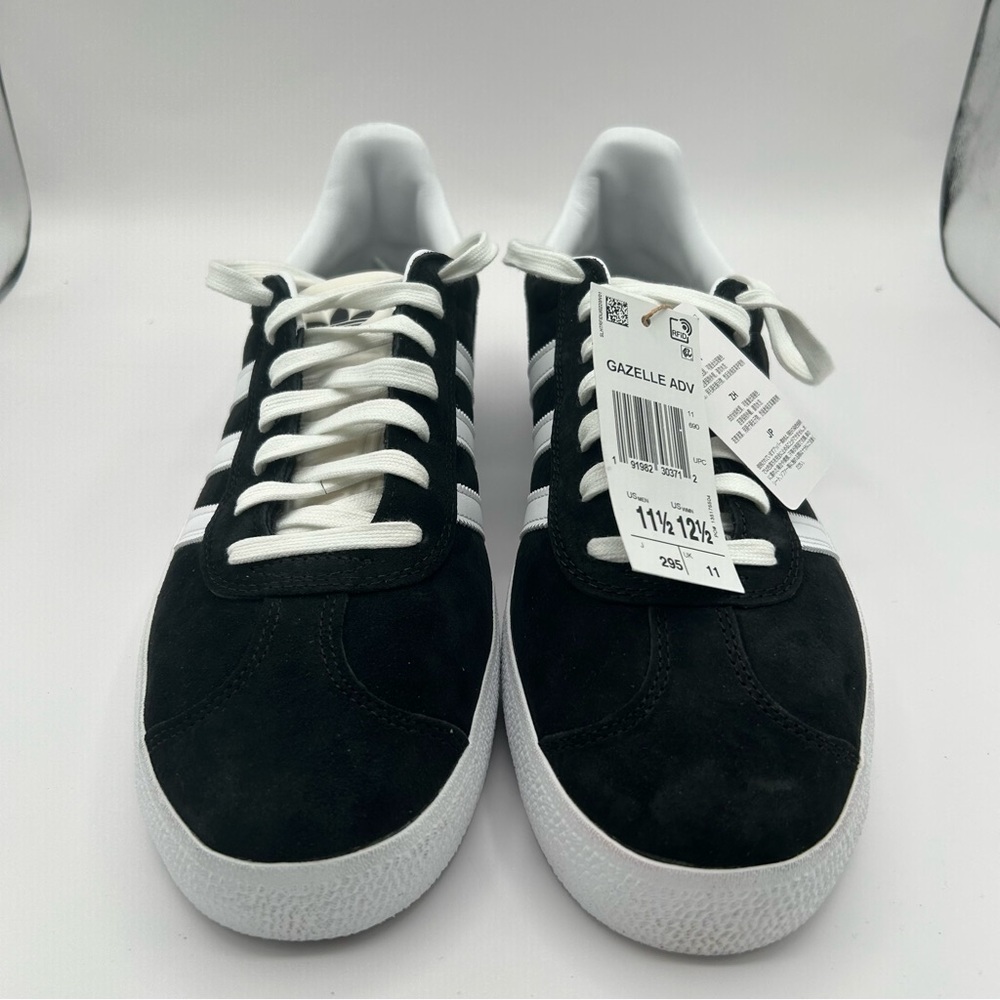 New ADIDAS Gazelle ADV Shoes Black Mens 11.5 Black/white/gold